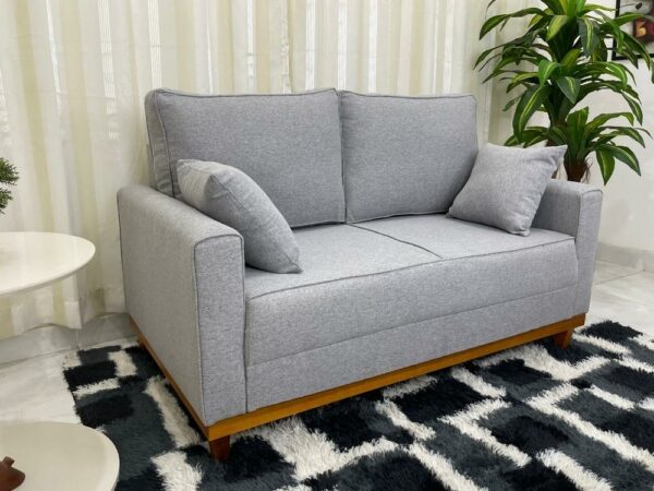 Sofá 2 lugares Slim 1.40m – Cinza Linho