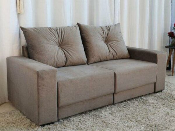 Sofá Retrátil Arezzo 1.90m - Bege Suede