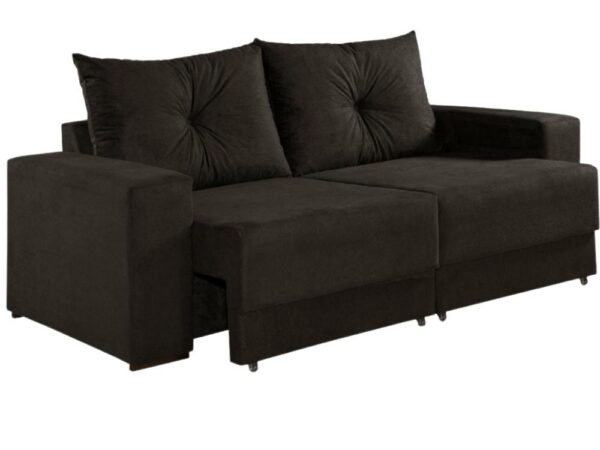 Sofá Retrátil Arezzo 1.90m - Preto Suede