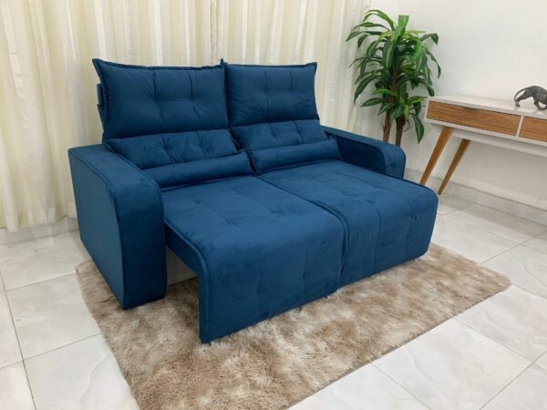 Sofá Retrátil e Reclinável Minas 1.80 - Azul Veludinho