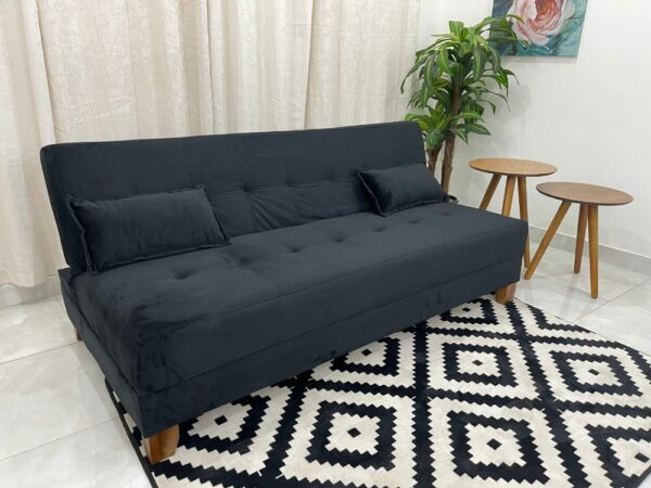 Sofá Cama Arpoador 1.85m – Preto Veludão