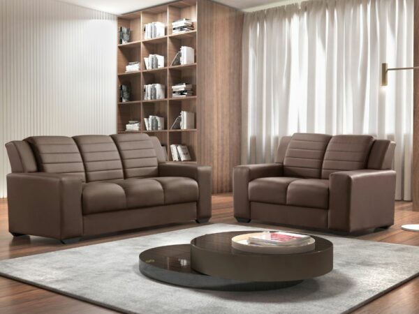 Sofá 2x3 Lugares Ref.270 - Marrom Courino