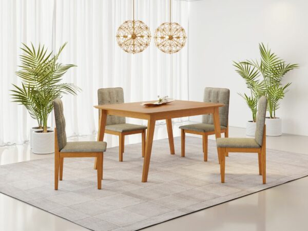Mesa de Jantar Elegance 1.20x0.80 Com 4 Cadeiras Ágata – Cinamomo