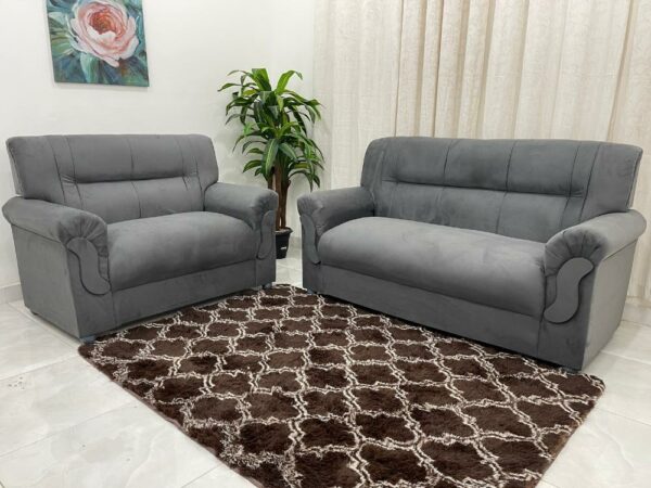 Conjunto de sofá 2 x 3 lugares REF 5014 - Cinza Suede