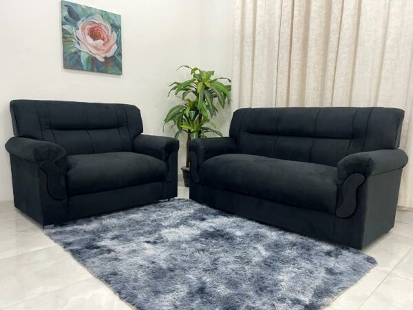 Conjunto de sofá 2 x 3 lugares REF 5014 - Preto Suede