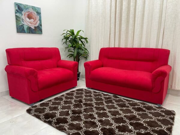 Conjunto de sofá 2 x 3 lugares REF 5014 - Vermelho Suede
