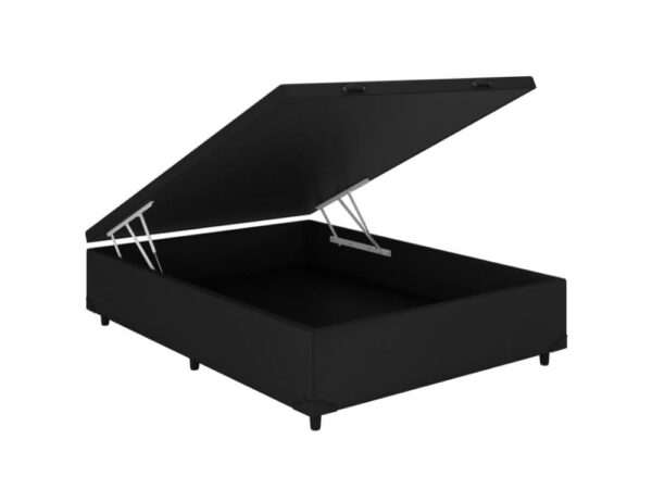 Base Box Baú Classic casal – Preto Corino