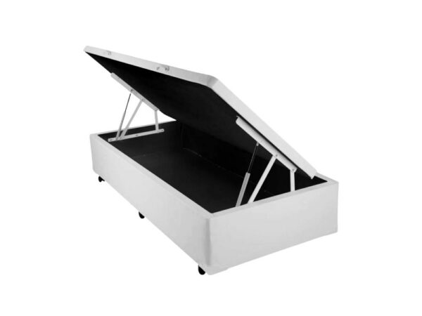 Base Box Baú Classic solteiro – Branco Corino
