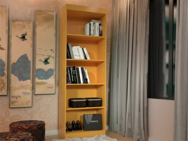 Livreiro Clara 5 prateleiras – Amarelo