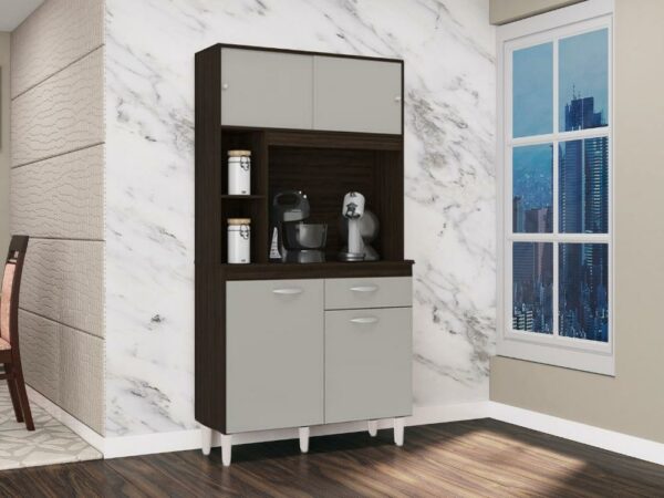 Armário Kit Cozinha Duda 0,90 – Chocolate/Off white