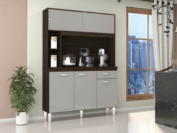 Armário Kit Cozinha Duda 1,20 – Chocolate/Off white