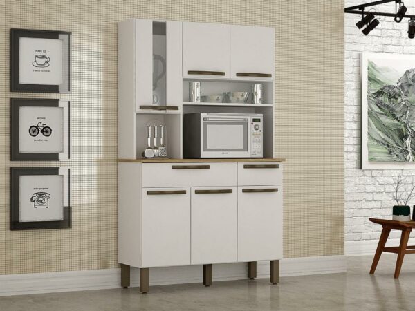 Armário de Cozinha Kit Turim 6 portas - Branco