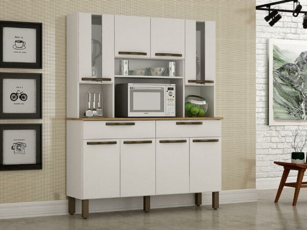 Armário de Cozinha Kit Turim 8 portas - Branco