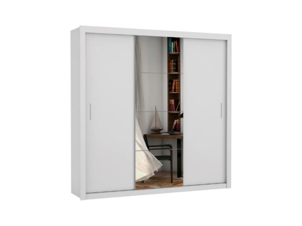 Guarda-Roupa Veneza Plus c/ espelho 3 portas e 4 gavetas – Branco
