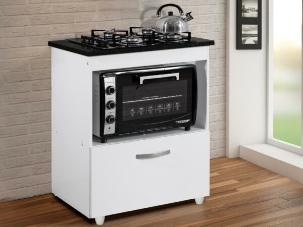 Balcão Salvia para cooktop 5 bocas - Branco