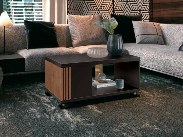 Mesa de Centro Prática – Preto/Naturale