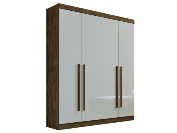 Guarda-Roupa Da Vinci Plus 4 portas e 3 gavetas – Ipê/Off white