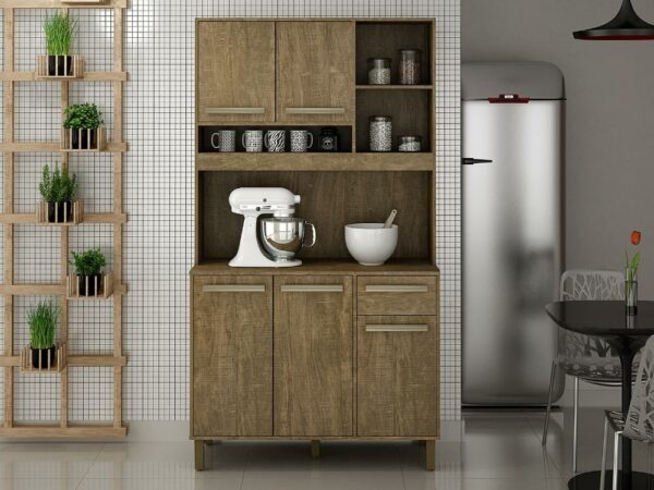 Armário Kit de Cozinha Ametista 5 portas – Ipê