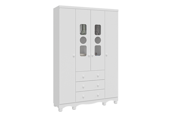 Armário Tedy 4 Portas - Branco