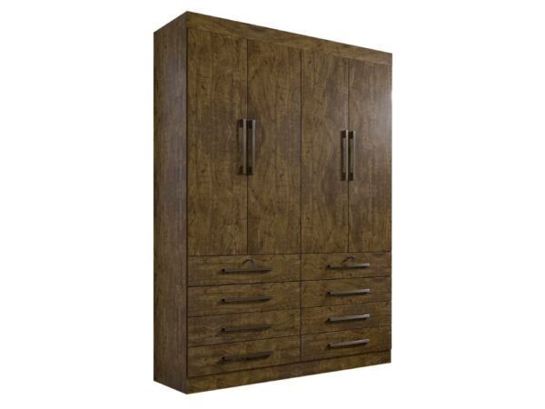 Guarda-Roupa Mônaco 4 portas e 8 gavetas – Ipê