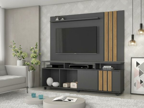 Rack Com Painel Atraente 70" – Grafite/Noronha