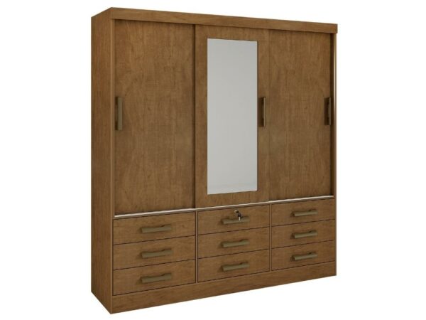 Guarda-Roupa Meridian 3 portas e 9 gavetas – Ipê