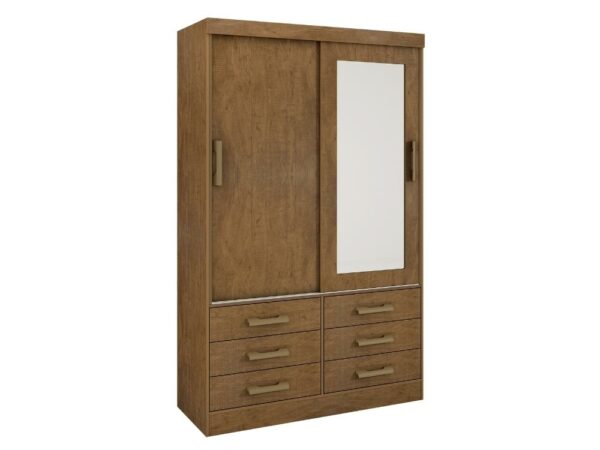 Guarda-Roupa Meridian 2 portas e 6 gavetas – Ipê