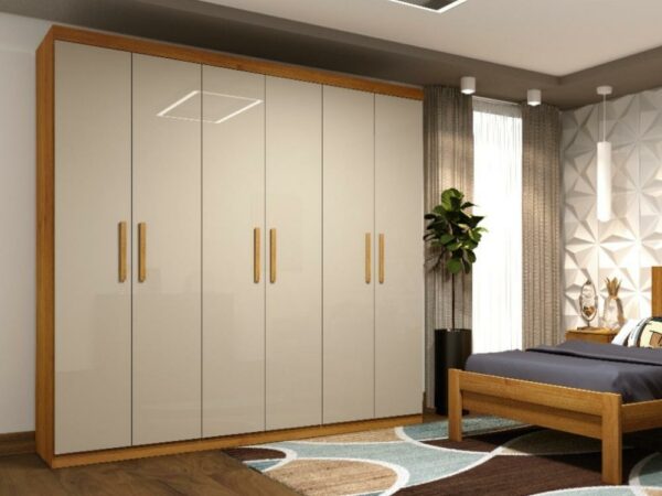 Guarda-Roupa Olimpo 6 portas e 3 gavetas Tcil – Cinamomo/Off white