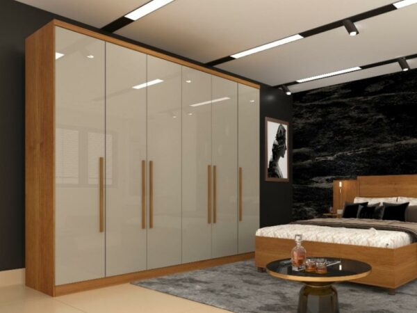 Guarda-Roupa Veneza 6 Portas e 4 Gavetas Tcil – Cinamomo/Off White