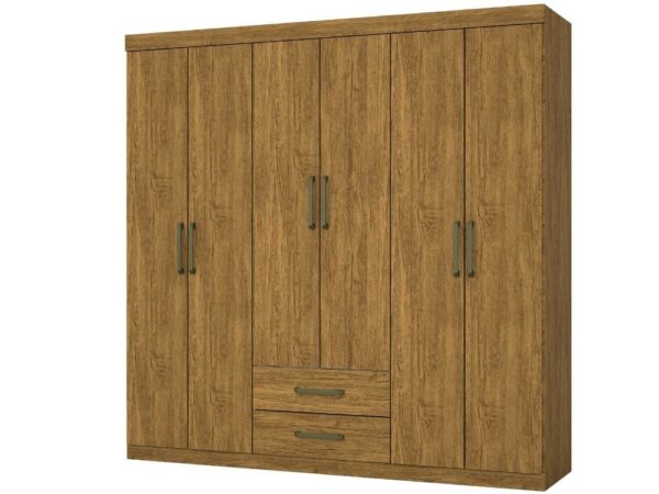 Guarda-Roupa Áries 6 portas e 2 gavetas – Freijo