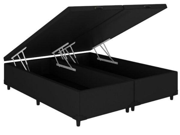 Base Box Baú Classic Queen – Preto Corino