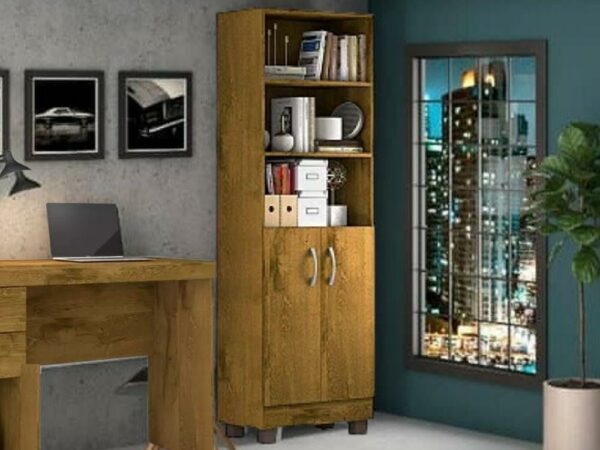 Livreiro Iara 3 prateleiras 2 portas – Nobre