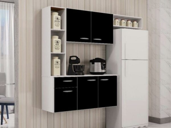 Cozinha Suspensa Isis – Branco/Preto