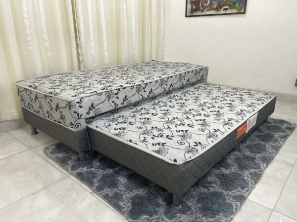 Cama box Gardênia Solteiro com Auxiliar – 88x188x44