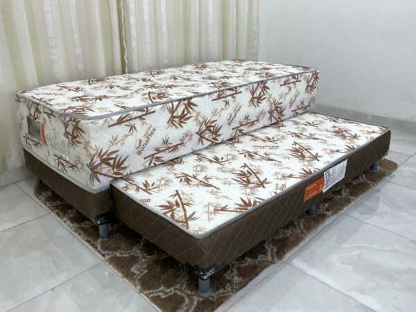 Cama box Gardênia Molas Bonnel Solteiro com Auxiliar – 88x188x48