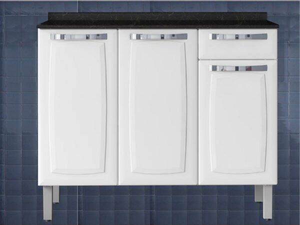Balcão de Cozinha Rose de Aço 1,05 – Branco