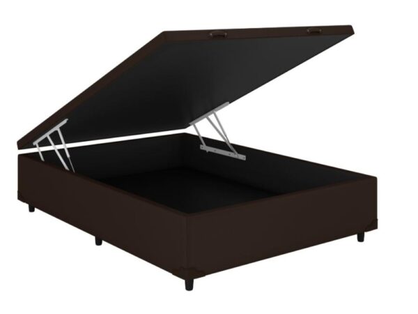 Base Box Baú Classic casal – Marrom Corino