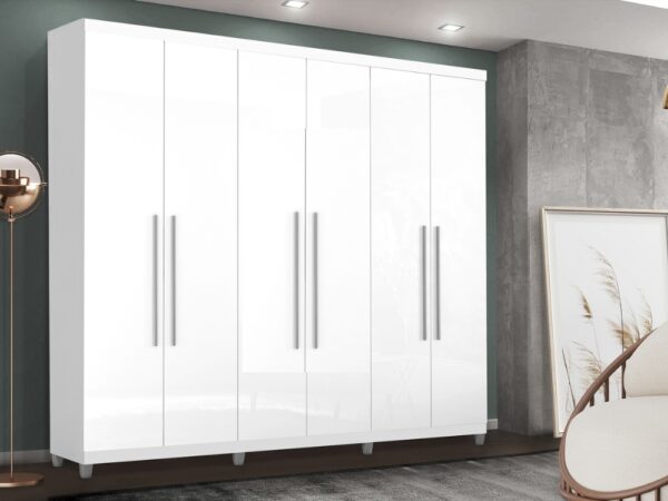Guarda-Roupa Porto Bello Plus 6 portas – Branco