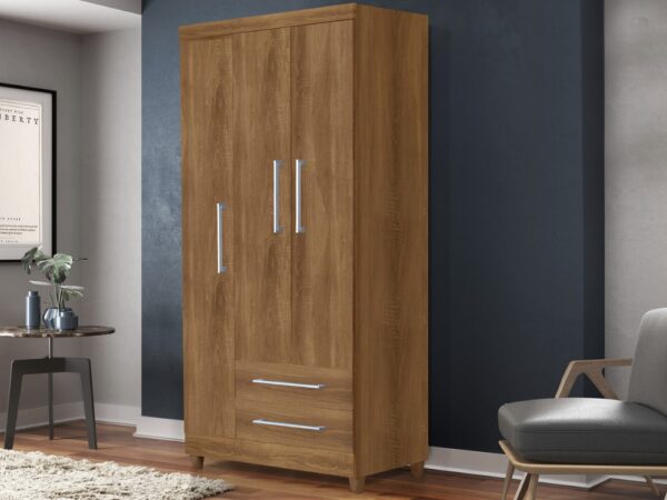 Guarda-Roupa Paris 3 portas 2 gavetas - Mel
