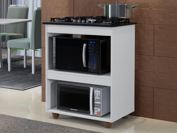 Balcão Turim para cooktop 4 bocas – Branco