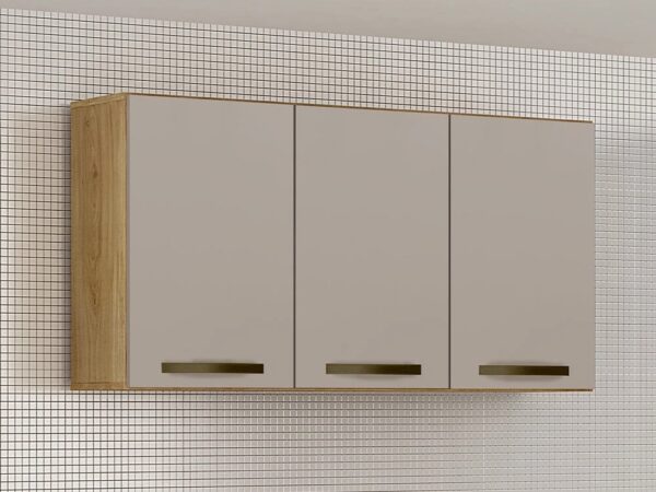 Armário de Cozinha Aéreo Valência Triplo 1,20 - Carvalho/Off White