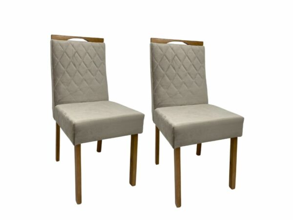 Conjunto Cadeiras Valentina 2 unidade - Cinamomo/Bege