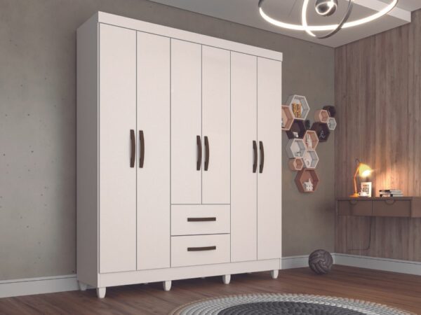 Guarda-Roupa Estrela 6 portas - Branco