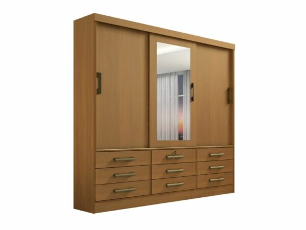 Guarda-Roupa Meridian 3 portas e 9 gavetas – Cinamomo