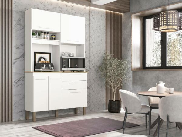 Armário Kit de Cozinha Dubai 4 Portas 2 Gavetas – Branco