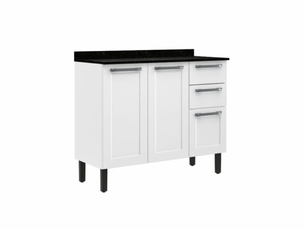 Balcão de Cozinha Florença Aço 1,05 - Branco