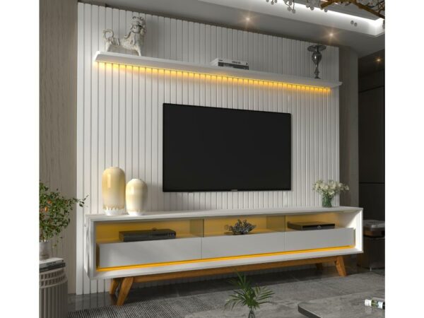 Rack Requinte com Painel Nobre 85″ –  Branco
