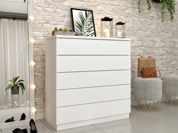 Cômoda Premium 5 Gavetas - Branco