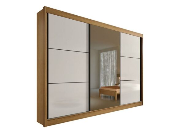 Guarda-Roupa Los Angeles 3 portas e 6 gavetas – Cinamomo/Off White Flex