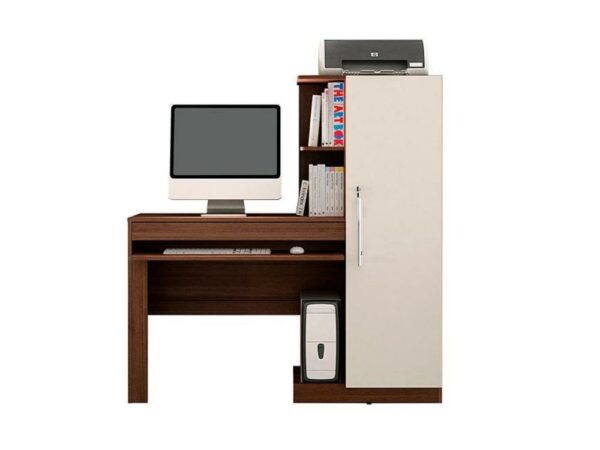 Escrivaninha Office 1 porta 1 gaveta – Chocolate/Off White